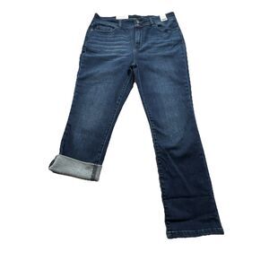 Judy Blue 15/32 High Waist Double Button Capri Denim Jeans 72118